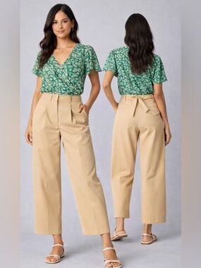 Hope for Flowers Khaki Cropped Pants 👖 Sustainable Chic Minimalist Quiet Luxury